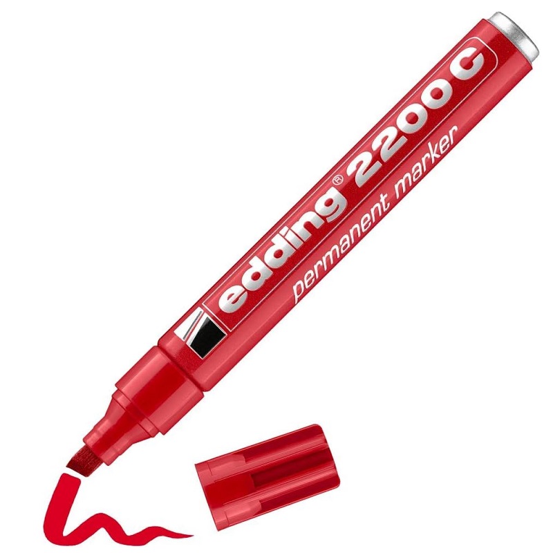 Permanentní popisovač EDDING 2200 C, červený
