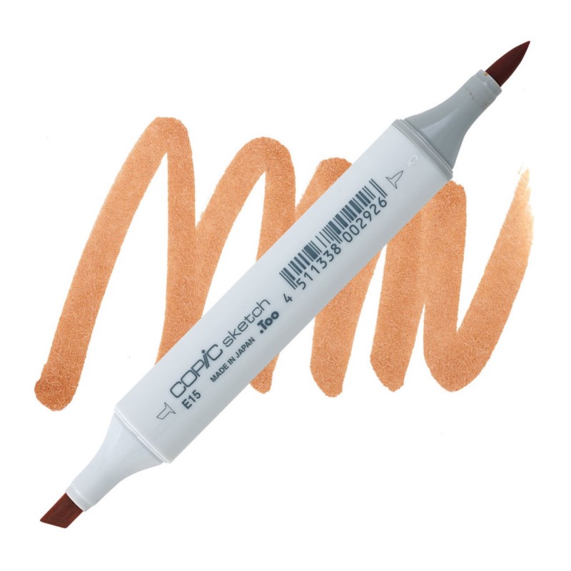Lihová fixa COPIC Sketch oboustranná Brush & Chisel, E15 Dark suntan