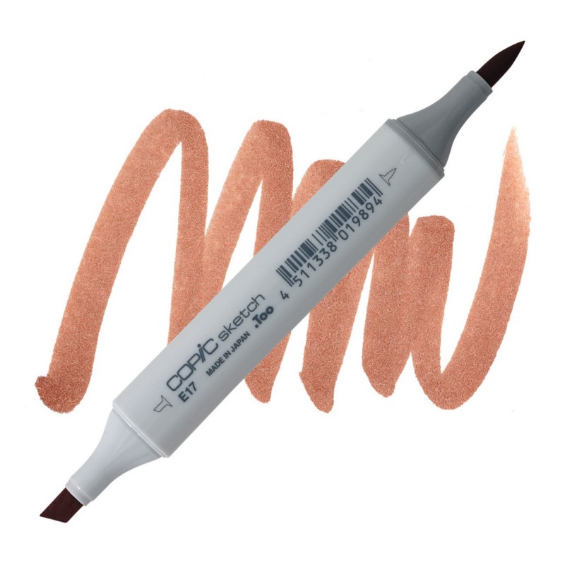 Lihová fixa COPIC Sketch oboustranná Brush & Chisel, E17 Reddish brass