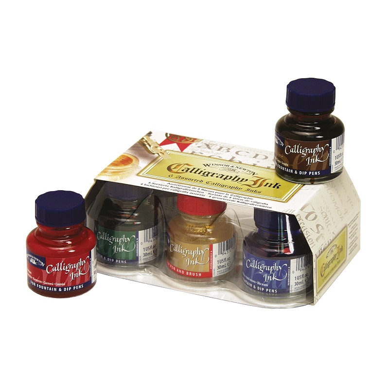 Kaligrafické inkousty WINSOR & NEWTON Calligraphy Ink, 6ks
