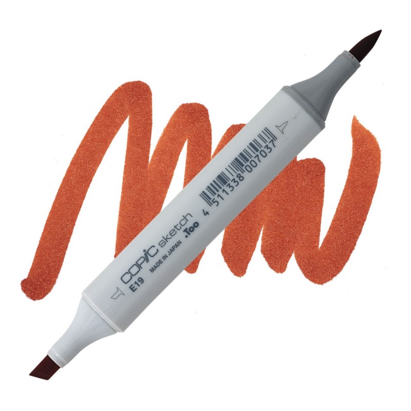 Lihová fixa COPIC Sketch oboustranná Brush & Chisel, E19 Redwood
