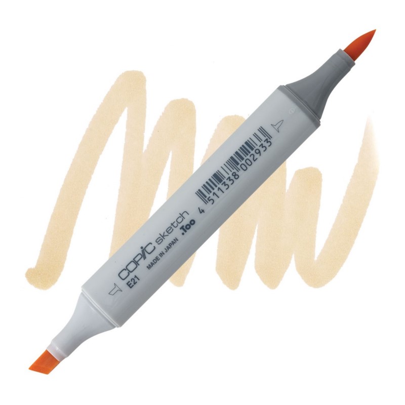 Lihová fixa COPIC Sketch oboustranná Brush & Chisel, E21 Soft sun