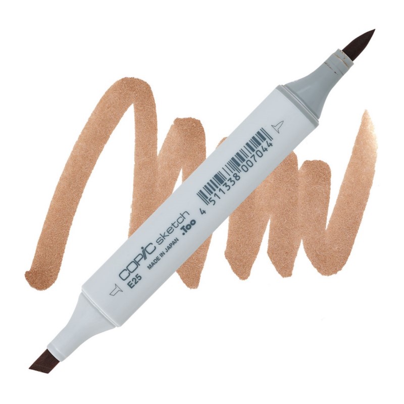 Lihová fixa COPIC Sketch oboustranná Brush & Chisel, E25 Caribe cocoa