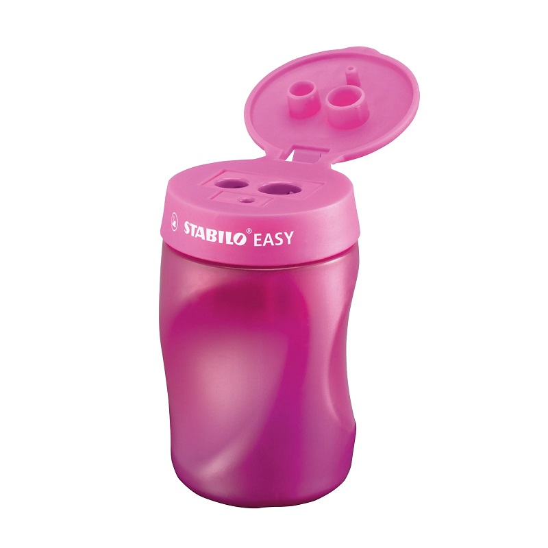 Ořezávátko STABILO EASY s 3 otvory, růžové pro praváky