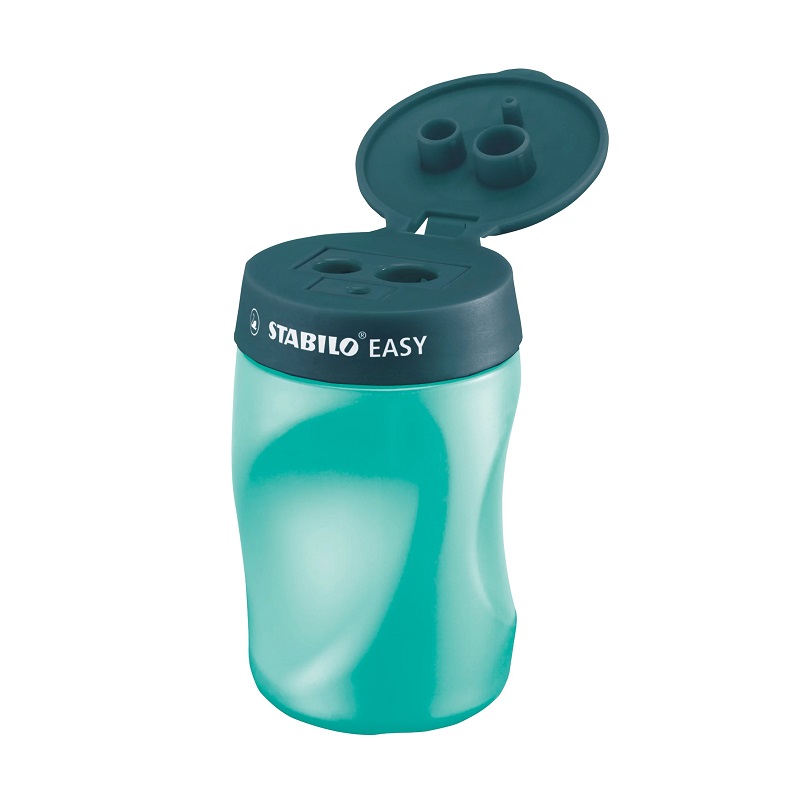 Ořezávátko STABILO EASY s 3 otvory, tyrkysové pro praváky