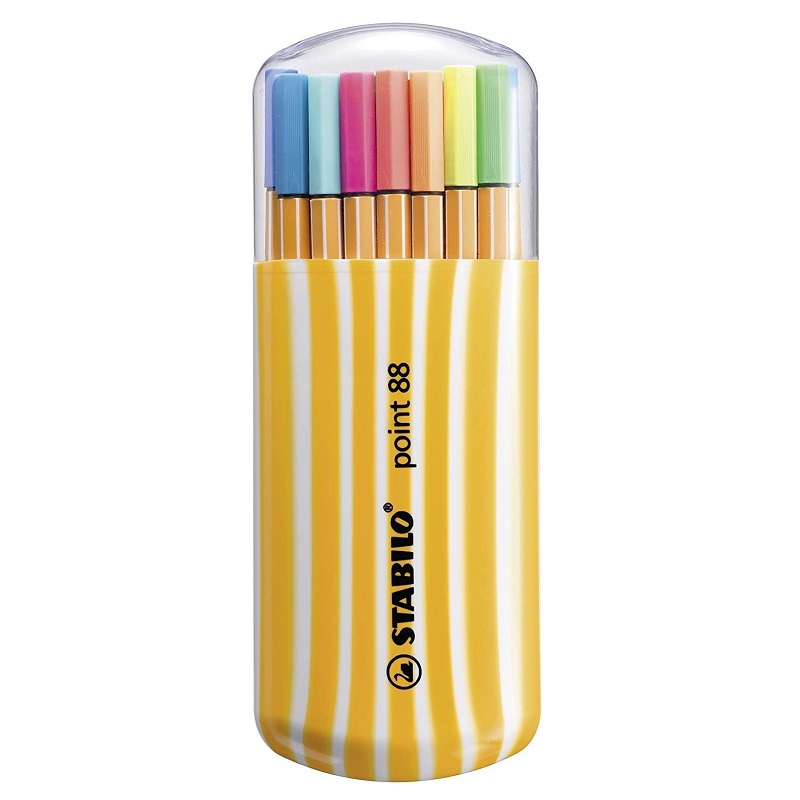 Liner STABILO point 88, 15ks + 5ks neon Zebrui v žluté krabičce