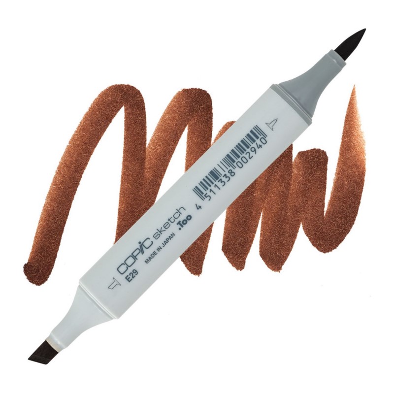 Lihová fixa COPIC Sketch oboustranná Brush & Chisel, E29 Burnt umber