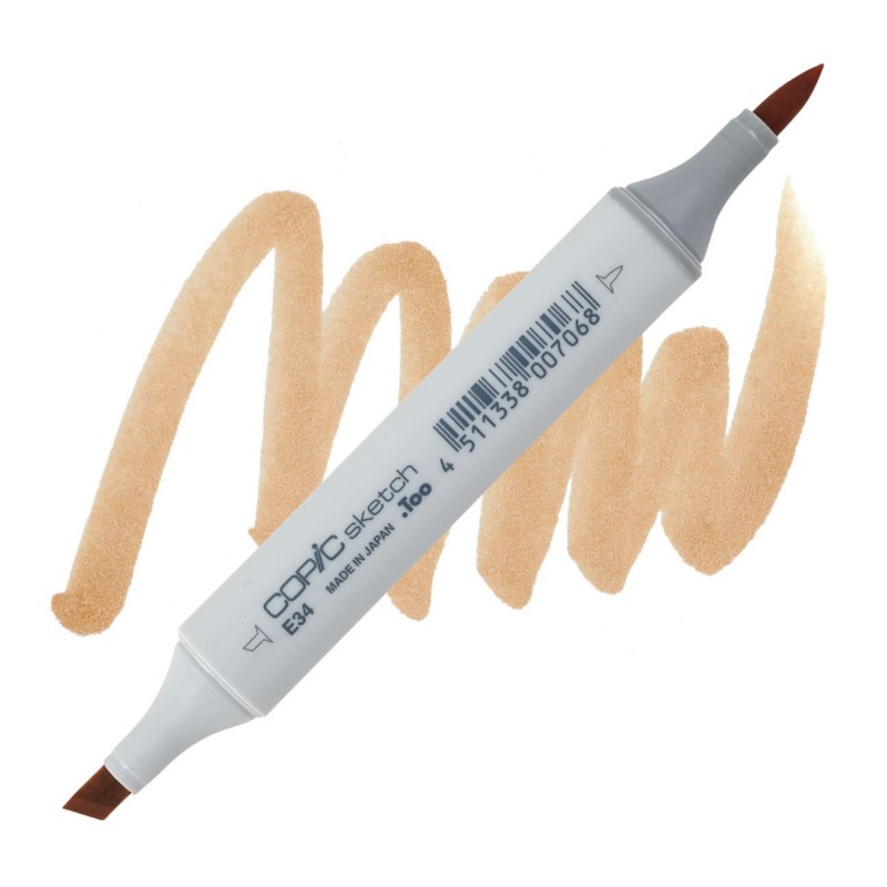 Lihová fixa COPIC Sketch oboustranná Brush & Chisel, E34 Toast