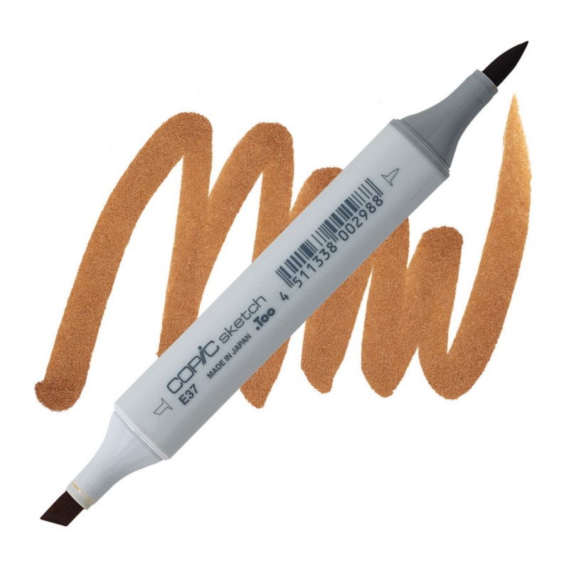 Lihová fixa COPIC Sketch oboustranná Brush & Chisel, E37 Sepia