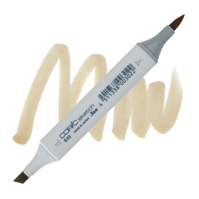 Lihová fixa COPIC Sketch oboustranná Brush & Chisel, E43 Dull ivory
