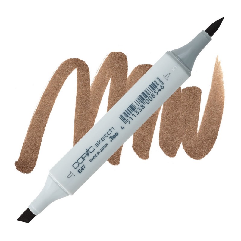 Lihová fixa COPIC Sketch oboustranná Brush & Chisel, E47 Dark brown