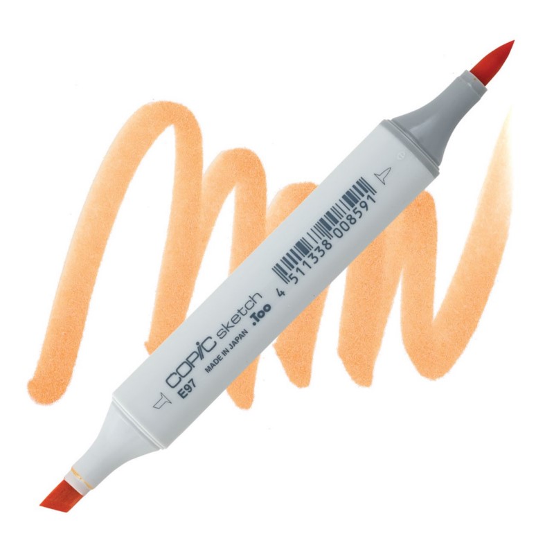 Lihová fixa COPIC Sketch oboustranná Brush & Chisel, E97 Deep orange