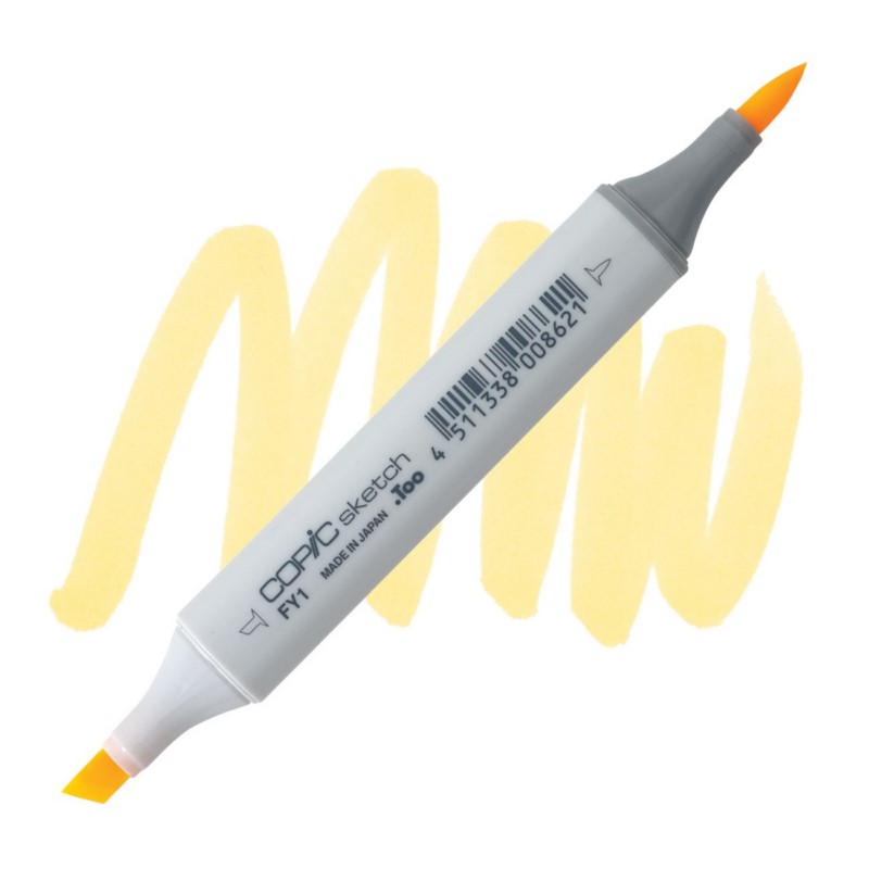 Lihová fixa COPIC Sketch oboustranná Brush & Chisel, FY1 Fluorescent yellow orange
