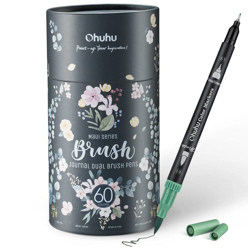 Akvarelové fixy OHUHU Aqua Brush Marker, 60ks