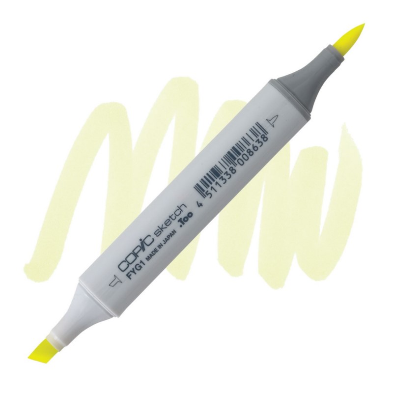 Lihová fixa COPIC Sketch oboustranná Brush & Chisel, FYG1 Fluorescent yellow