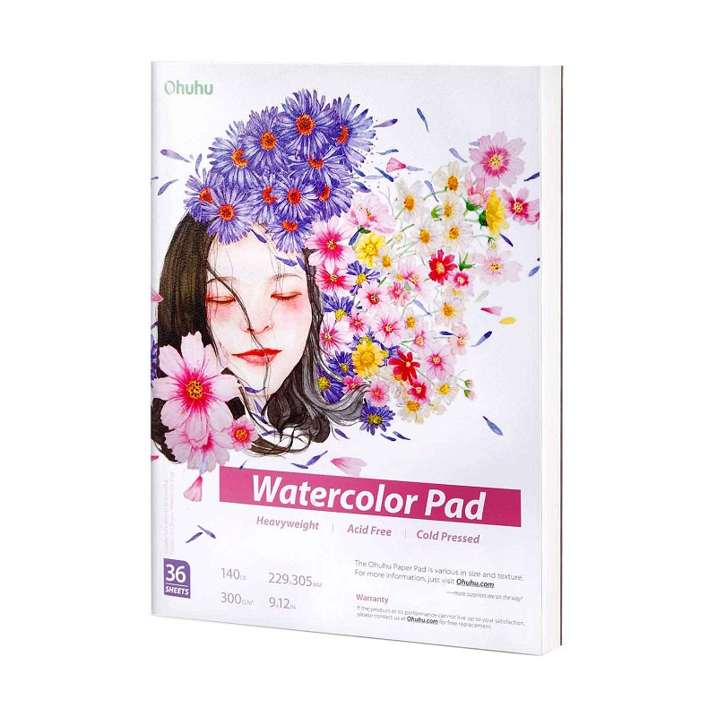 Blok OHUHU Watercolor Pad 305x229mm, 36 listů