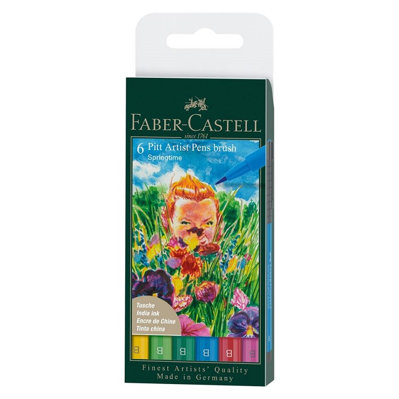 FABER-CASTELL PITT Artist Pen, set 6ks jarní