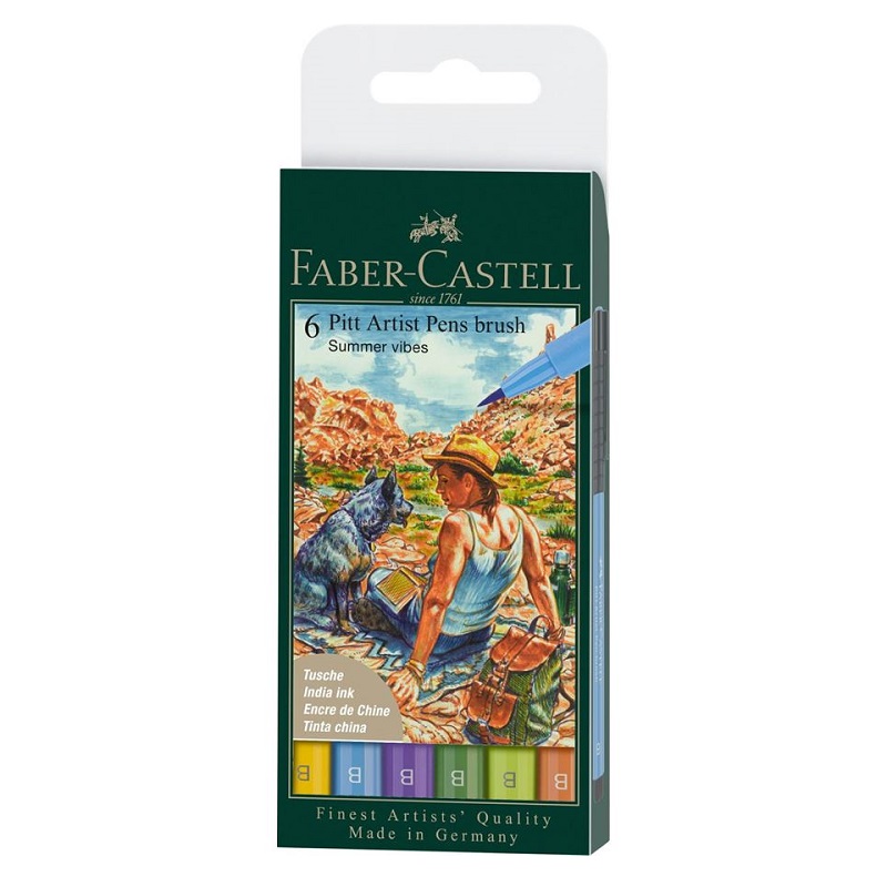 FABER-CASTELL PITT Artist Pen, set 6ks letní