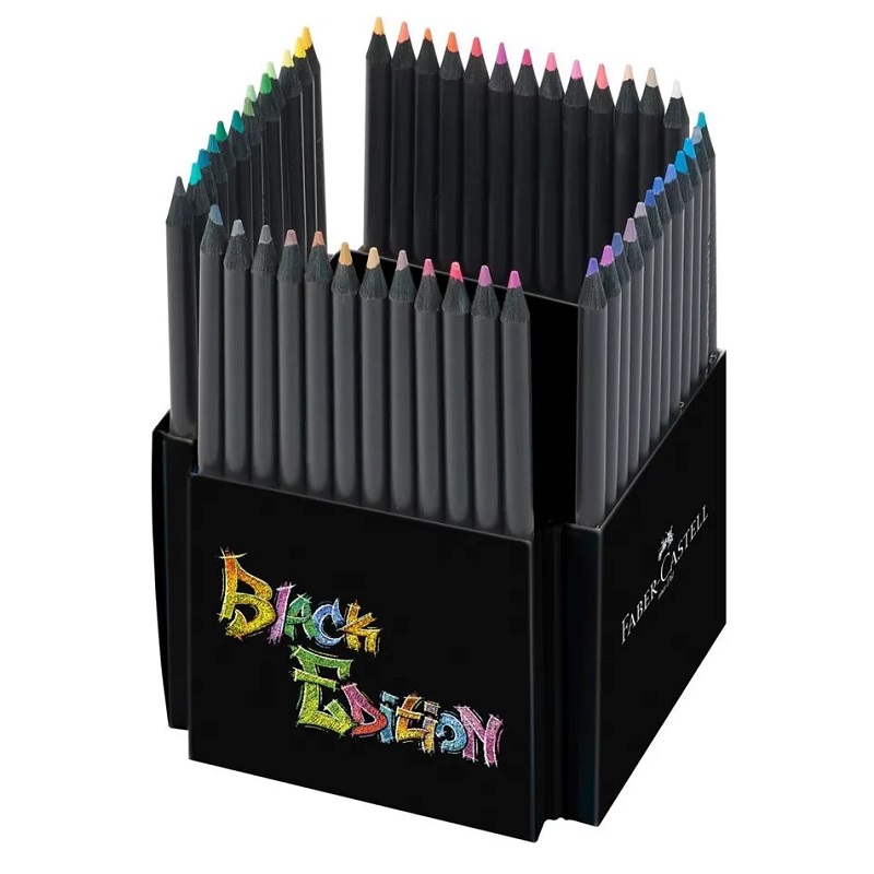 FABER-CASTELL černé pastelky BLACK EDITION, 50ks ve stojánku