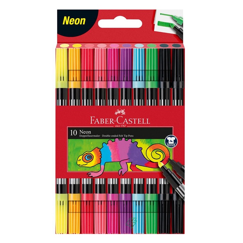 FABER-CASTELL fixy TWIN, set 10ks Neon
