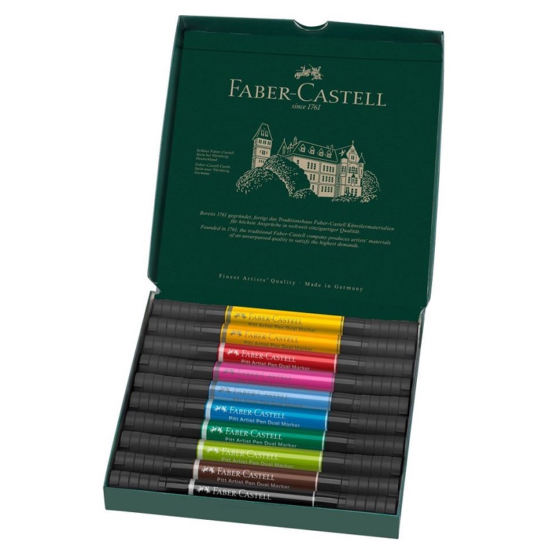 FABER-CASTELL PITT Artist Pen Dual, set 10ks