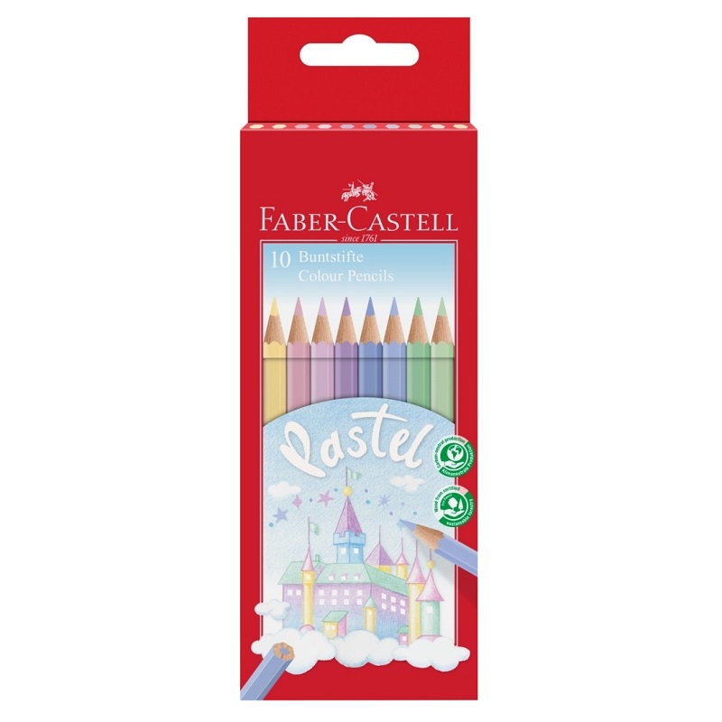 FABER-CASTELL Školní pastelky FABER-CASTELL, 10ks pastelové