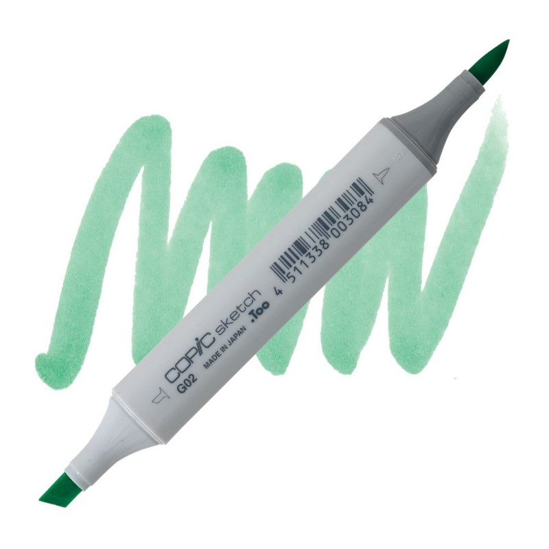 Lihová fixa COPIC Sketch oboustranná Brush & Chisel, G02 Spectrum green