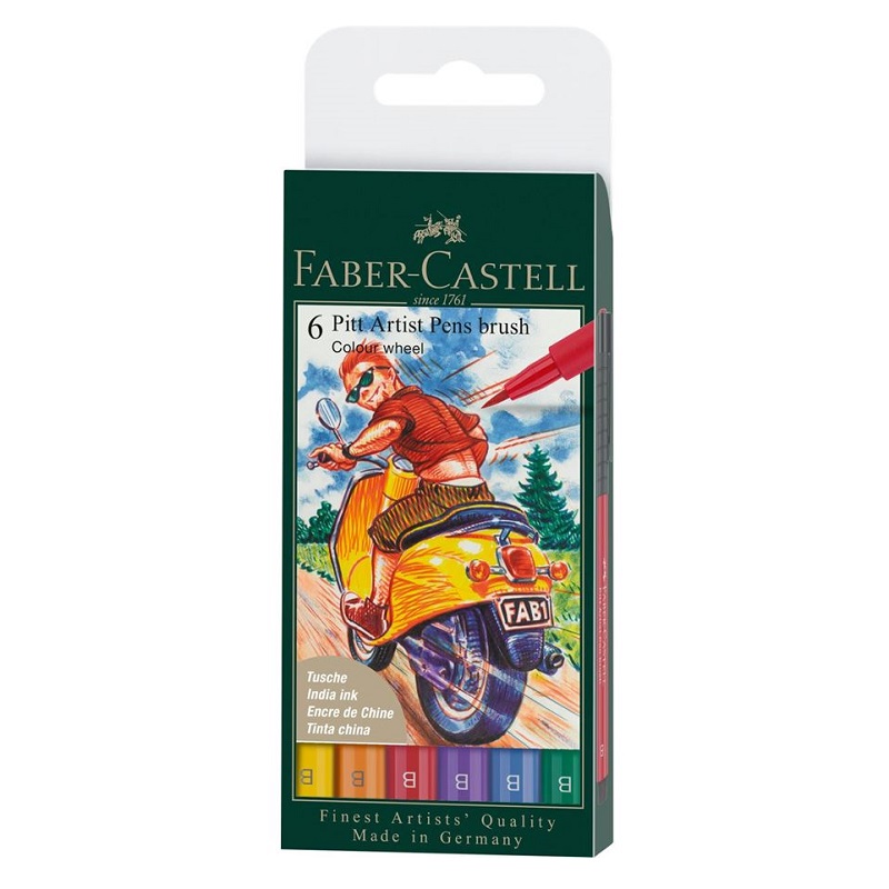 FABER-CASTELL PITT Artist Pen, set 6ks Colour wheel