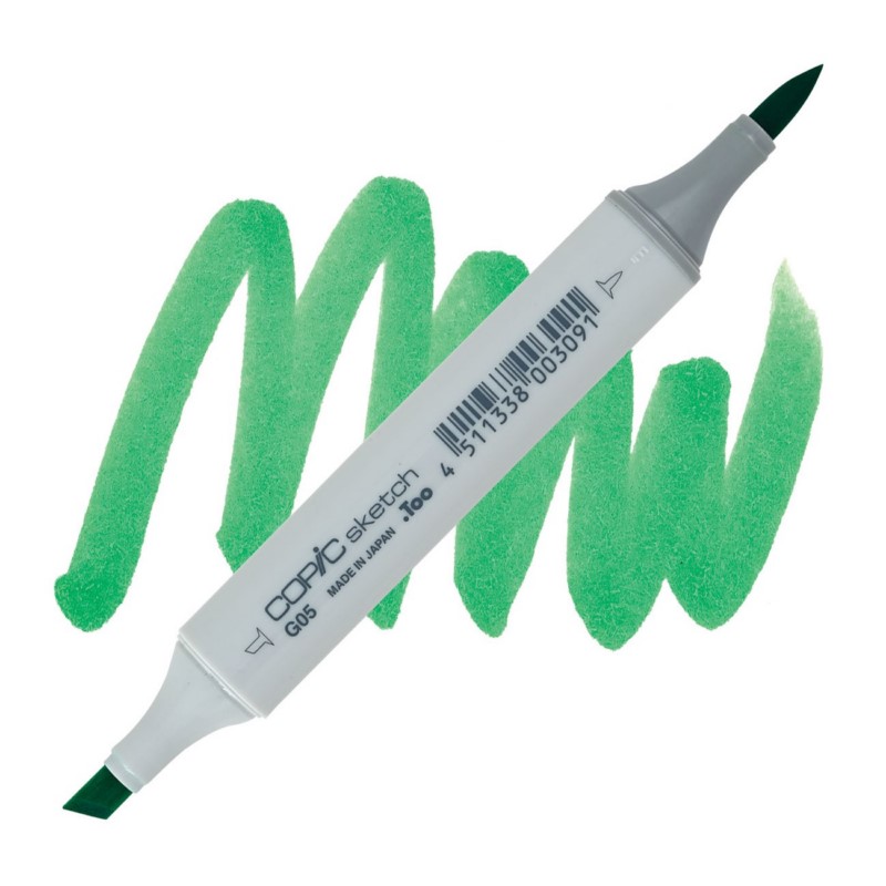 Lihová fixa COPIC Sketch oboustranná Brush & Chisel, G05 Emerald green