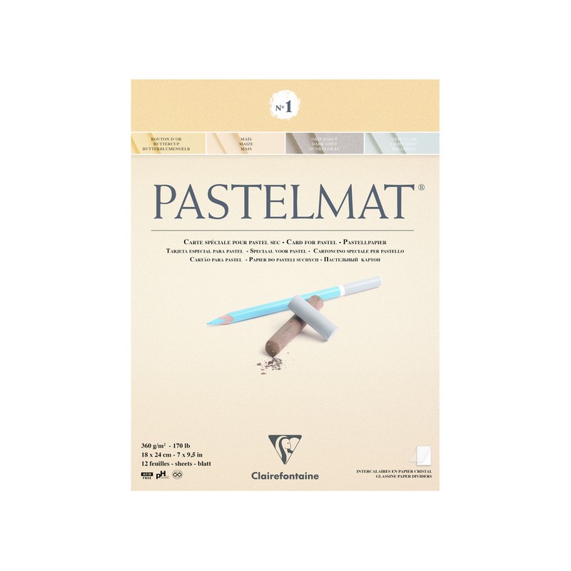Blok CLAIREFONTAINE Pastelmat č.1, 18x24cm, 360g, 12 listů