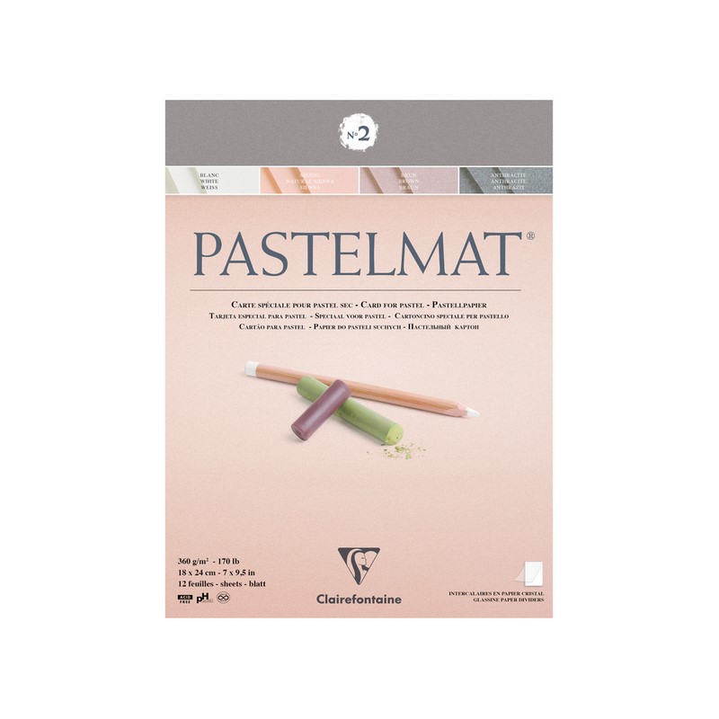 Blok CLAIREFONTAINE Pastelmat č.2, 18x24cm, 360g, 12 listů