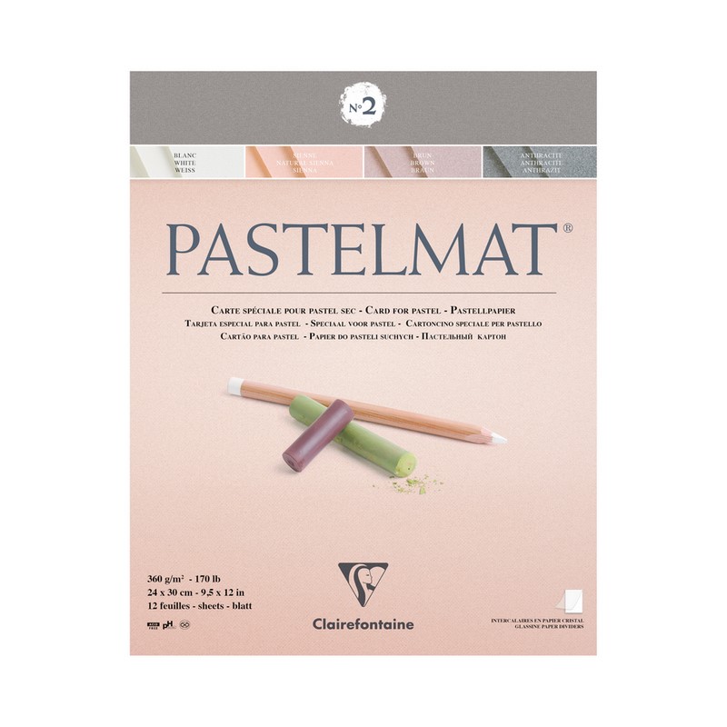 Blok CLAIREFONTAINE Pastelmat č.2, 24x30cm, 360g, 12 listů