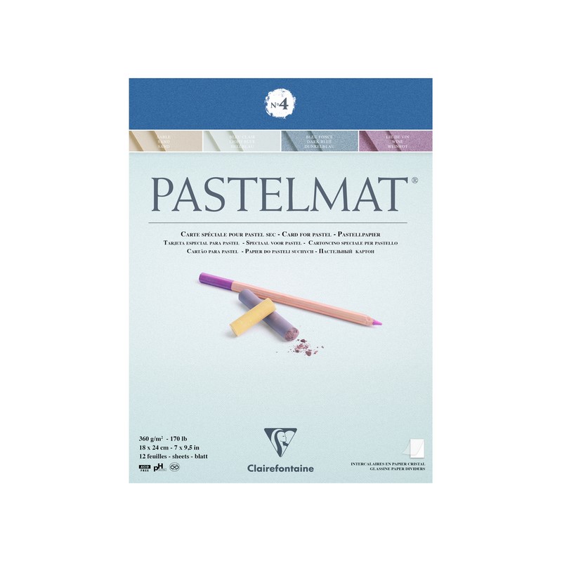 Blok CLAIREFONTAINE Pastelmat č.4, 18x24cm, 360g, 12 listů
