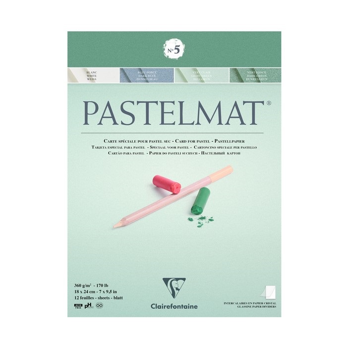 Blok CLAIREFONTAINE Pastelmat č.5, 24x30cm, 360g, 12 listů