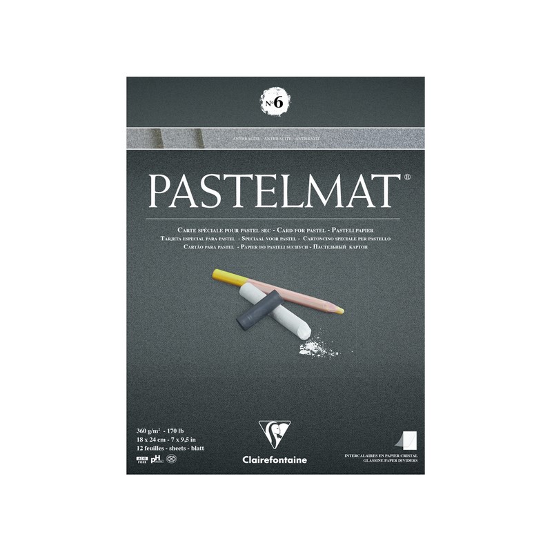 Blok CLAIREFONTAINE Pastelmat č.6, 18x24cm, 360g, 12 listů