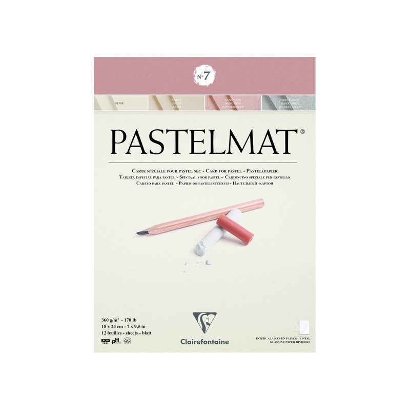 Blok CLAIREFONTAINE Pastelmat č.7, 18x24cm, 360g, 12 listů