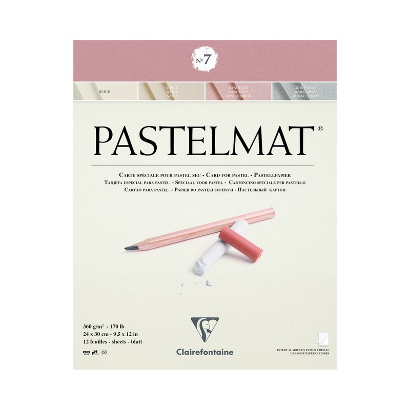 Blok CLAIREFONTAINE Pastelmat č.7, 24x30cm, 360g, 12 listů