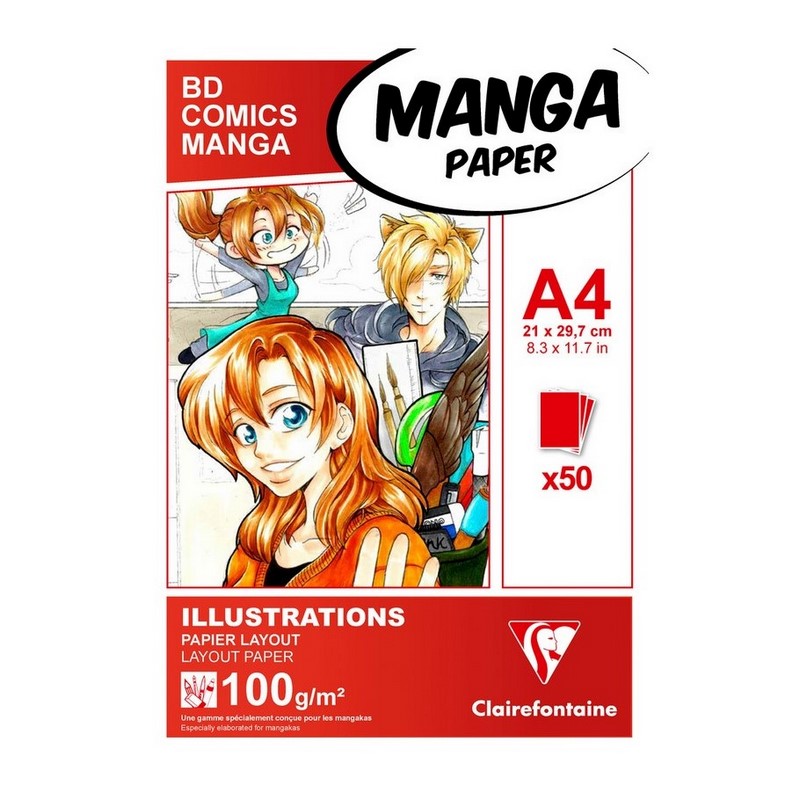 Blok CLAIREFONTAINE Manga Illustrations, A4, 100g, 50 listů