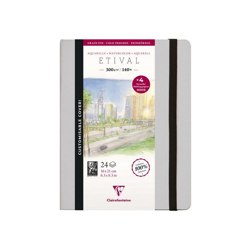 Skicář CLAIREFONTAINE Etival CP, 21x16cm, 300g, 24 listů