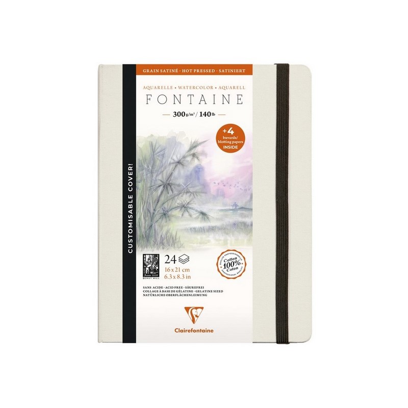 Skicář CLAIREFONTAINE Fontaine HP, 21x16cm, 300g, 24 listů