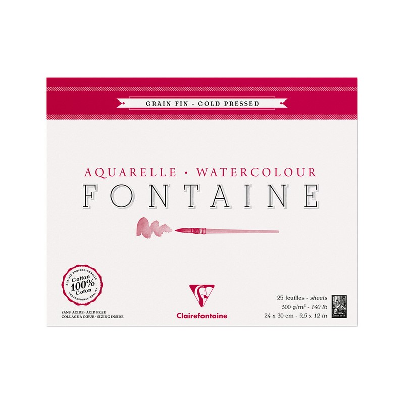 Blok CLAIREFONTAINE Fontaine CP, 24x30cm, 300g, 25 listů