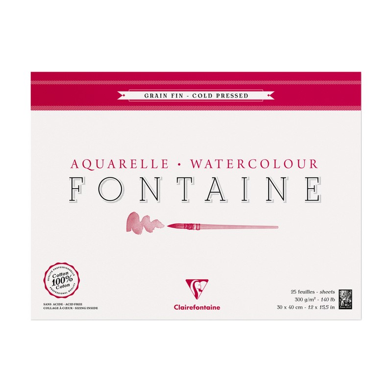 Blok CLAIREFONTAINE Fontaine CP, 30x40cm, 300g, 25 listů