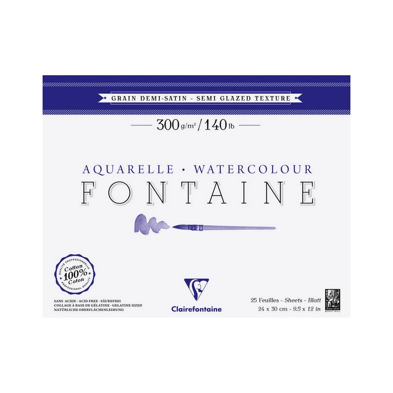 Blok CLAIREFONTAINE Fontaine SG, 24x30cm, 300g, 25 listů
