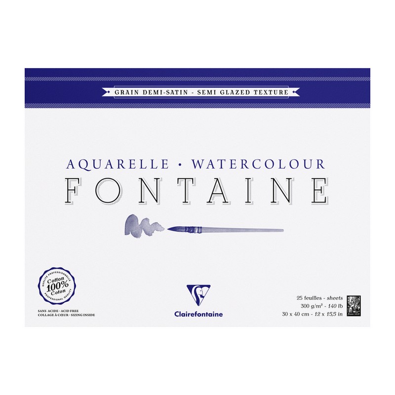 Blok CLAIREFONTAINE Fontaine SG, 30x40cm, 300g, 25 listů