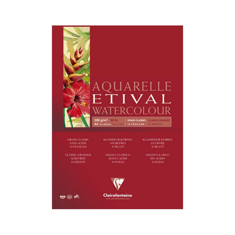 Blok CLAIREFONTAINE Etival CG, A4, 200g, 10 listů