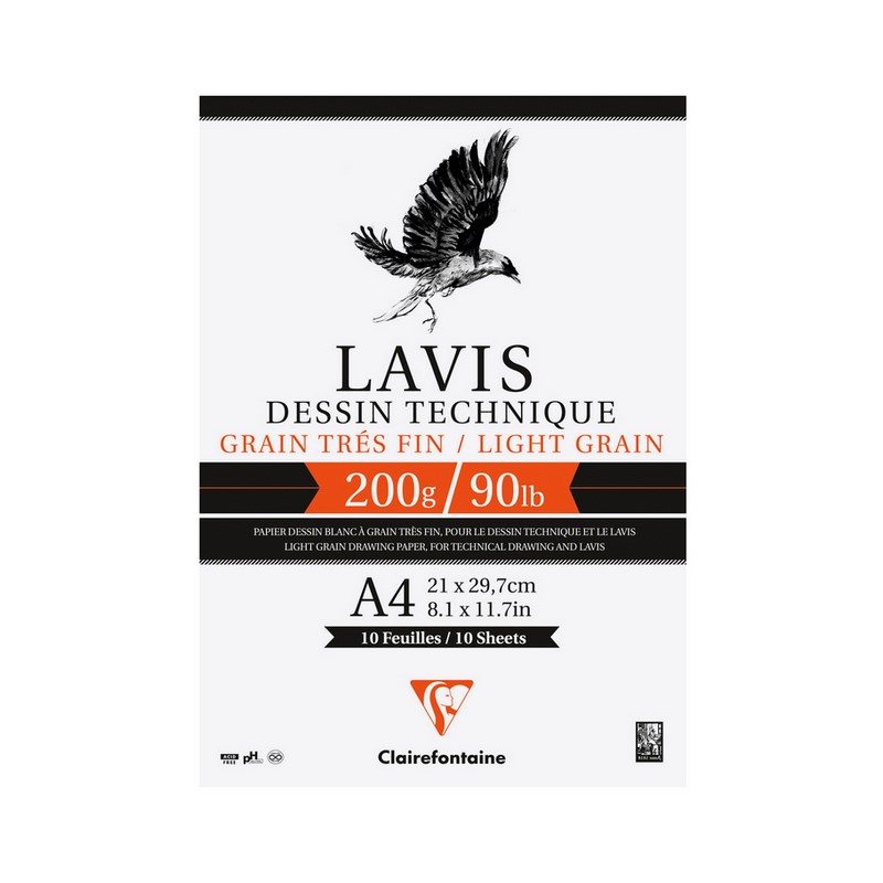 Blok CLAIREFONTAINE Lavis Technical Drawing, A4, 200g, 10 listů