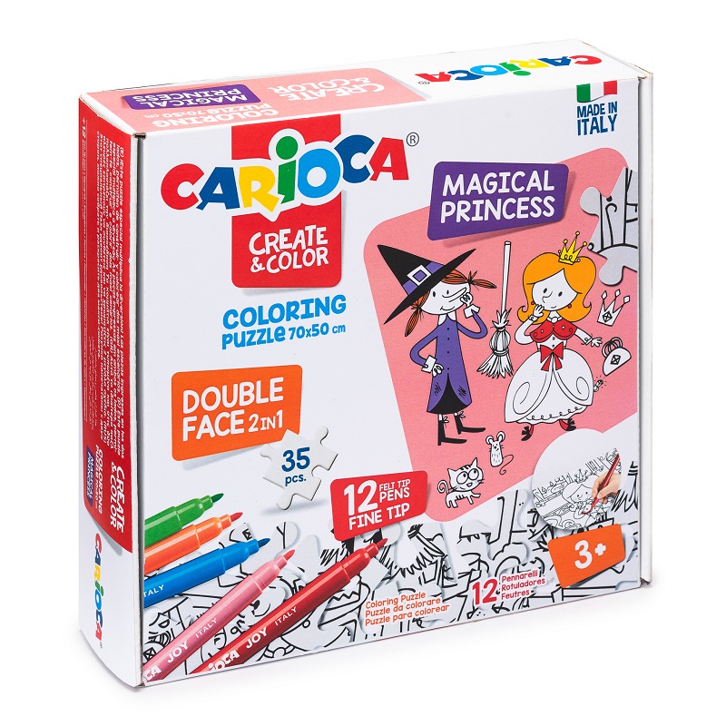 Kreativní sada CARIOCA Puzzle, princezna  + 12 fix