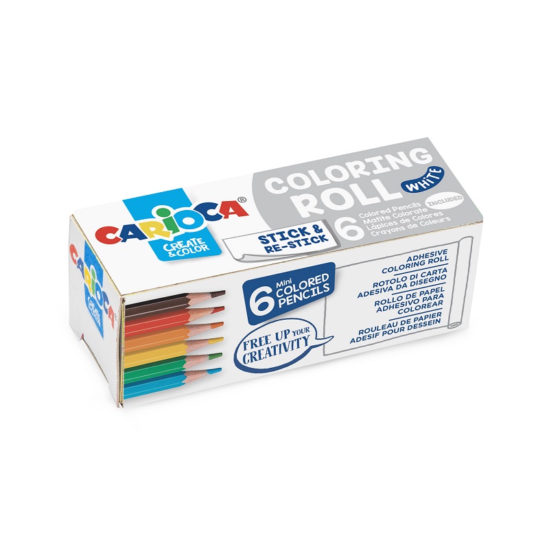 Pastelky CARIOCA Mini 6ks s rolí omalovánek, bez potisku