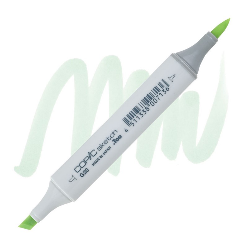 Lihová fixa COPIC Sketch oboustranná Brush & Chisel, G20 Wax white