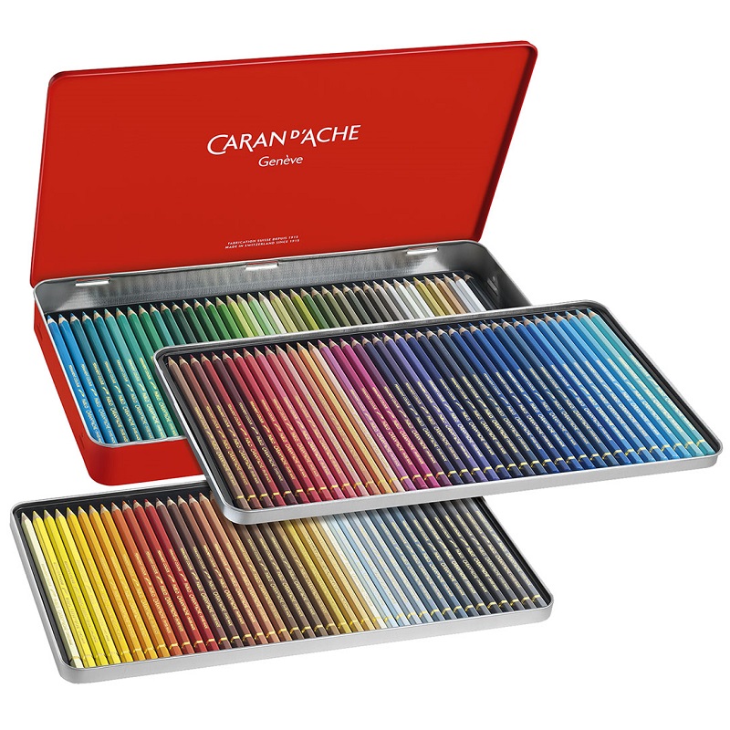 CARAN D'ACHE Permanentní pastelky Pablo CARAN D'ACHE, 120ks v kovové krabičce